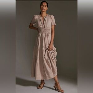 ANTHROPOLOGIE The Somerset Linen Maxi Dress